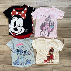 Disney | T-Shirts Moana, Stitch and Minnie | Size: XS (4T) | BUNDLE! Set of 4